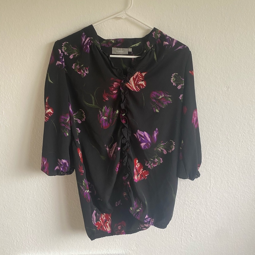 Fransa blouse size small flower detail